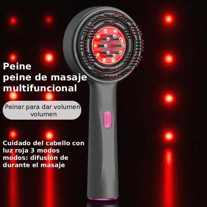 OasiVida™ | Peine eléctrico para masaje del cuero cabelludo – Luz roja y aplicador de aceite – Anticaída y crecimiento capilar